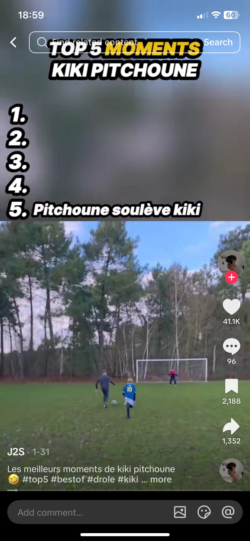 Exemple de TikTok viral au format classement Top 5