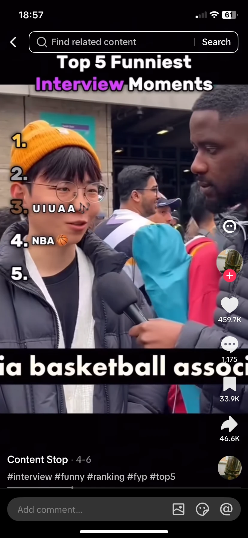 Exemple de TikTok viral au format classement Top 5